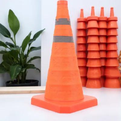 Road Traffic Cone - Wetterbeständiger, faltbarer, oranger Sicherheitskegel für Verkehrssicherheit,