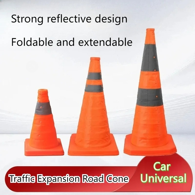 Road Traffic Cone - Faltbarer Reflektierender Verkehrsleitkegel 30/45/70cm Höhe Zusammenklappbare