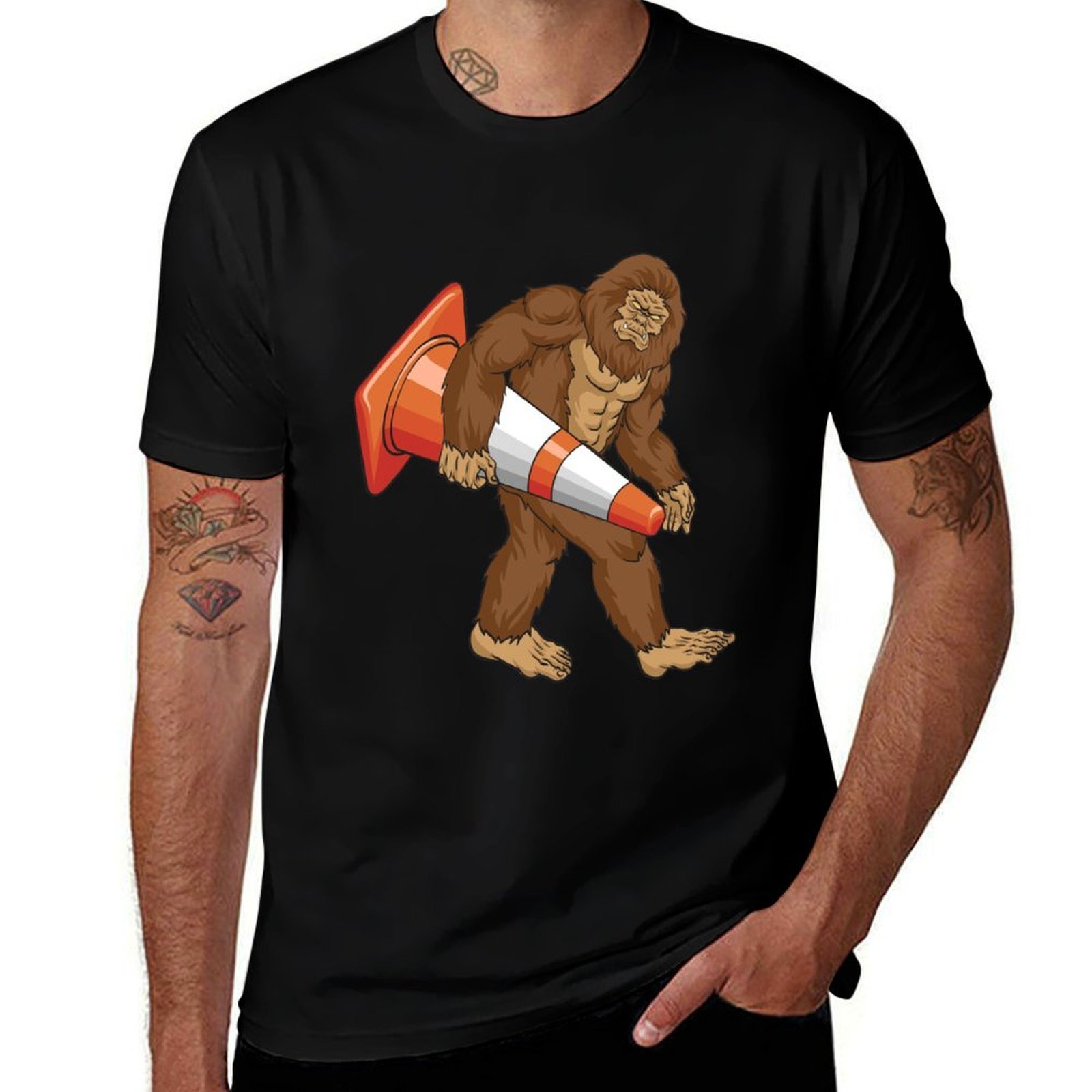 Road Traffic Cone - Bigfoot Verkehrskegel - Lustiges Straßenarbeiter-T-Shirt Leichtes