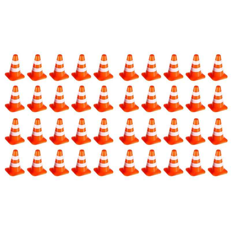 Road Traffic Cone - SEWS-Mini-Verkehrskegel, 40 Stück, Miniatur-Straßenkegel, Baukegel, Verkehrskegel